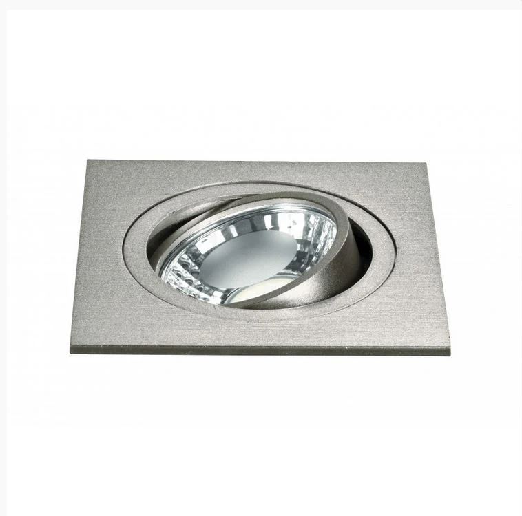 Faretto da incasso in alluminio bianco e silver goffrato orientabile rotondo-quadrato INC-ORIONE 7W - immagine 6