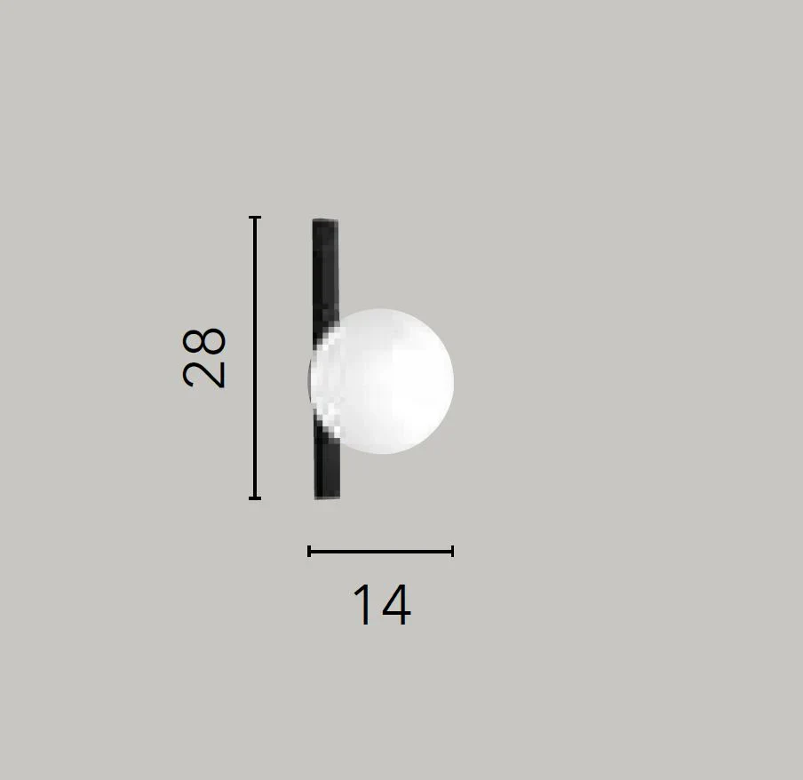 Fan Europe LUCEDESIGN Applique da Interno Collezione ENOIRE – Metallo Oro Satinato Sfera Vetro Opale E14 - immagine 3
