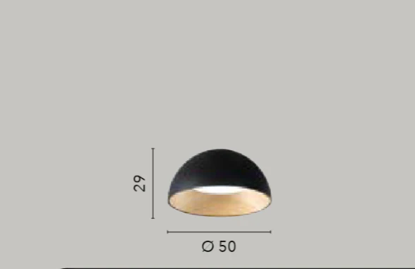 Plafoniera LED COCO – 40W CCT D.50 cm | Metallo con Interno Effetto Legno | Oro o Nero - immagine 6