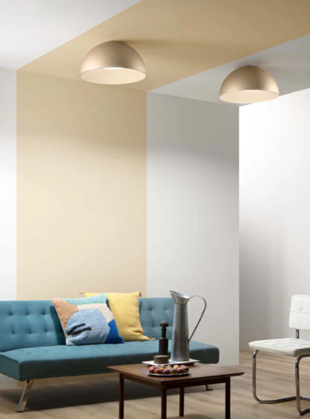 Plafoniera LED COCO – 40W CCT D.50 cm | Metallo con Interno Effetto Legno | Oro o Nero - immagine 5